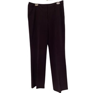 SIGNATURE by LARRY LEVINE Wide Leg Dress Pants in Dark Brown Size 12